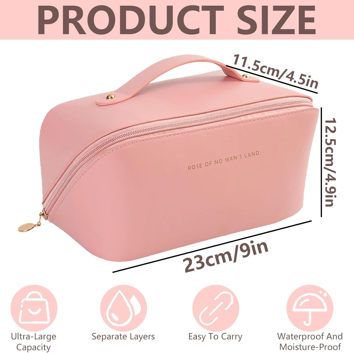 Ultimate Travel Makeup Organizer Bag for Women - Large Cosmetic Bag with Multiple Compartments and Toiletry Bags Makeup Bag Makeup Organiser Bag Make up Bag Travel Makeup Bag (Pink)