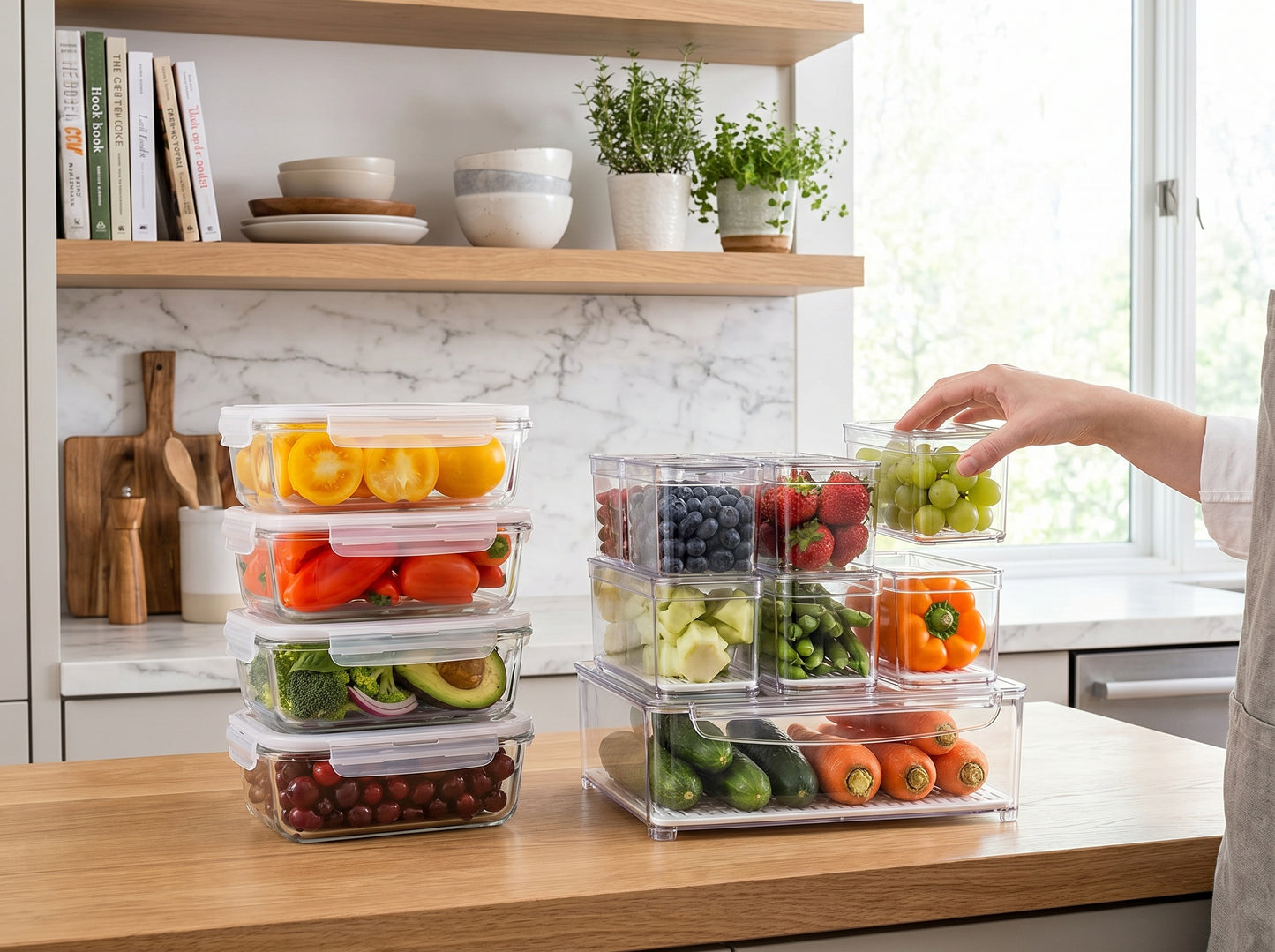 NestKit Kitchen Bundle — Fridge Organiser + Meal Prep Containers